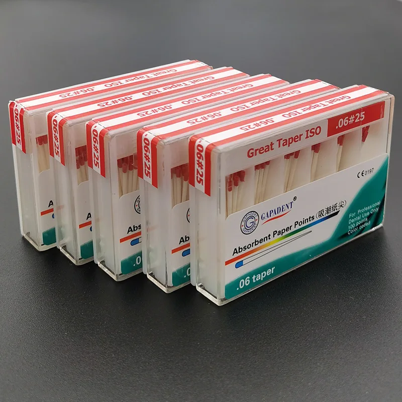 0 06 конические стоматологические абсорбирующие бумажные точки 100 шт./кор. 25 #