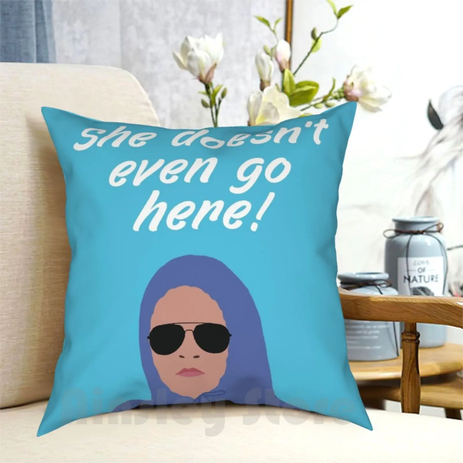 

Она даже не идет сюда! Синяя Подушка, мягкая домашняя декоративная подушка с рисунком, она даже не красит, дамиен Дамиан