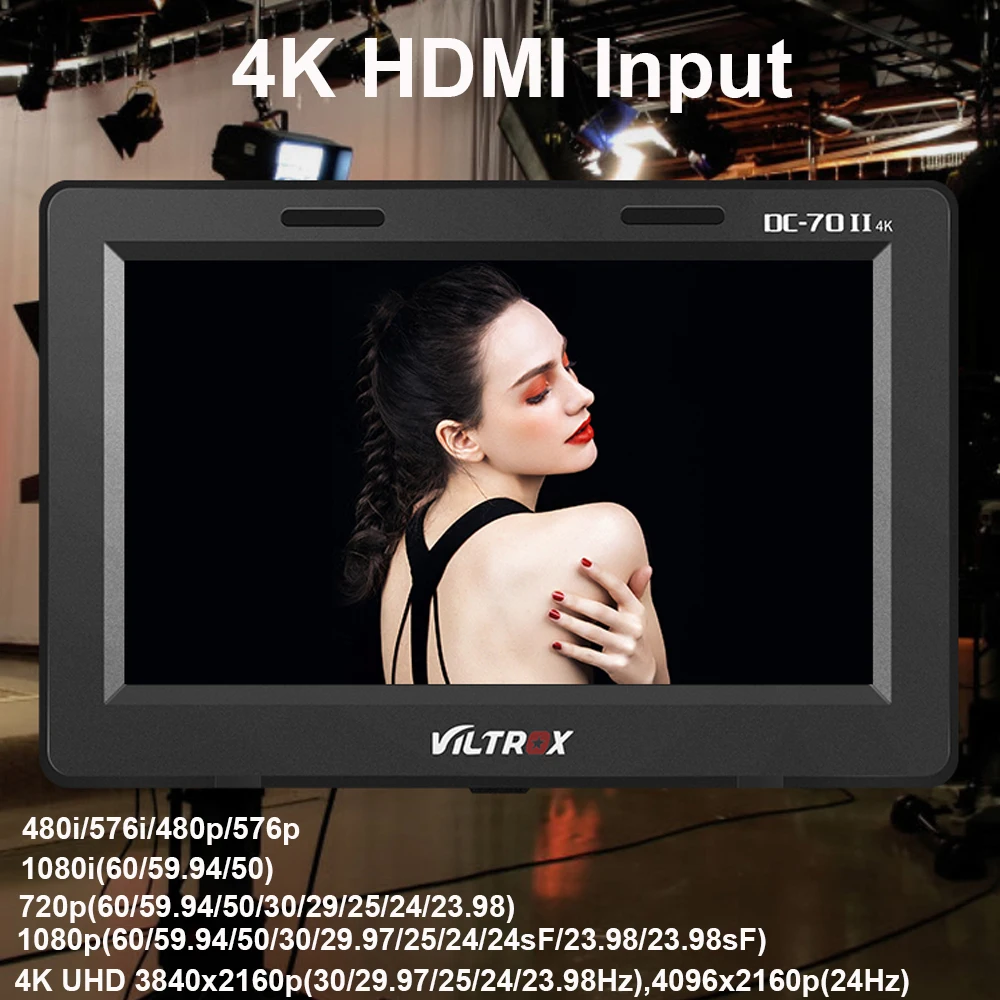 Viltrox DC-70II 7 дюймов DSLR камера полевой монитор 4K HDMI AV вход ips HD 1024x600 ЖК-дисплей видео помощь для sony Nikon Canon
