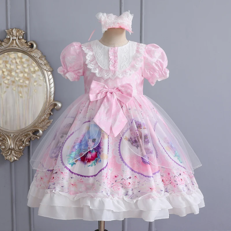 Girls Dress kids Pink Sequin Elegant Pageant Party clothes Christmas costumes for children Toddler girls Infant 3-12 | Детская одежда и
