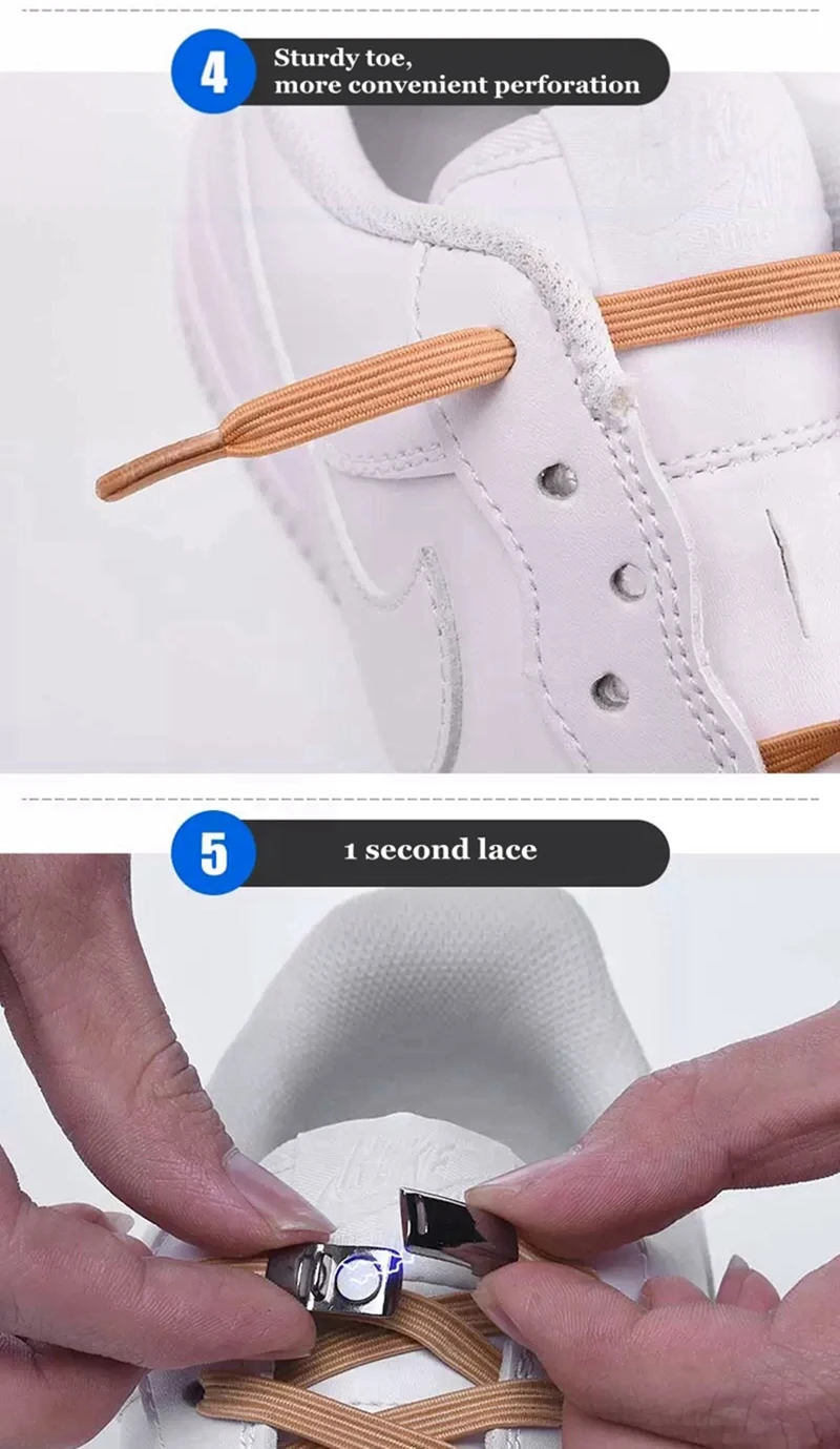 Новые эластичные магнитные запирающиеся шнурки для обуви Quick No Tie шнурки для обуви для детей и взрослых унисекс спортивные туфли со шнурками обувные шнурки для шнуровки