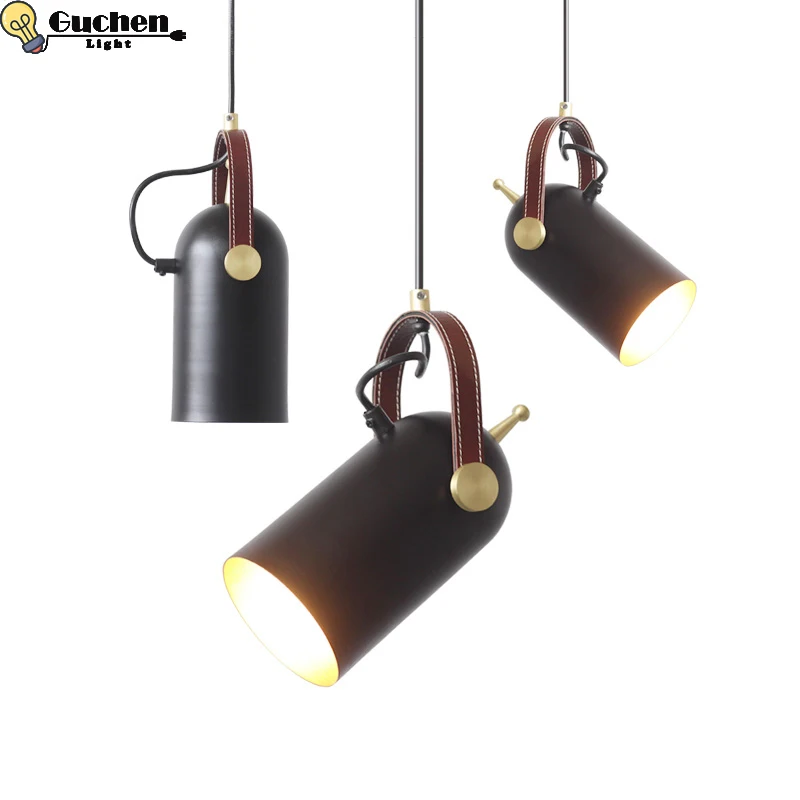 

Nordic modern led minimalist pendant lights bedside Home Decor lighting lamp bedroom kitchen Black fixtures Bar Cafe atelier