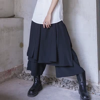 ladies wide leg pant skirt spring and autumn new dark yamamoto asymmetrical design loose slit large size wide leg pant
