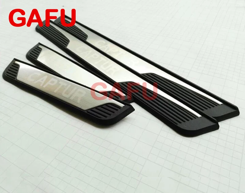 Наклейка на пороги автомобиля для Renault Captur Накладка порог из нержавеющей стали