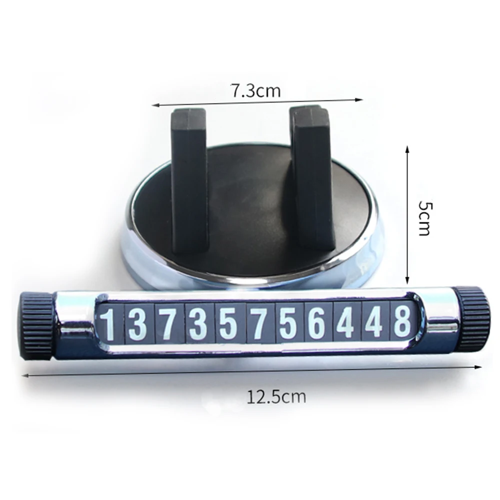 

Silver Luminous Creative Multifunctional Universal Temporary Stop Sign Paste Phone Number Black