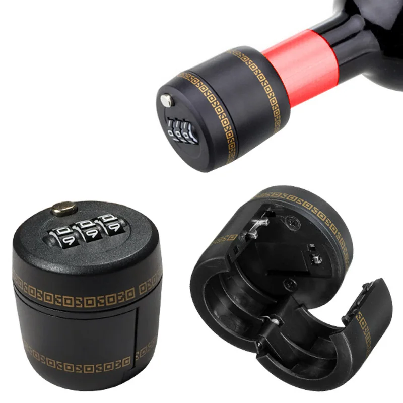 

Plastic Bottle Password Lock Combination Lock Wine Stopper Vacuum Plug Device Preservation For Furniture Lock Hardware