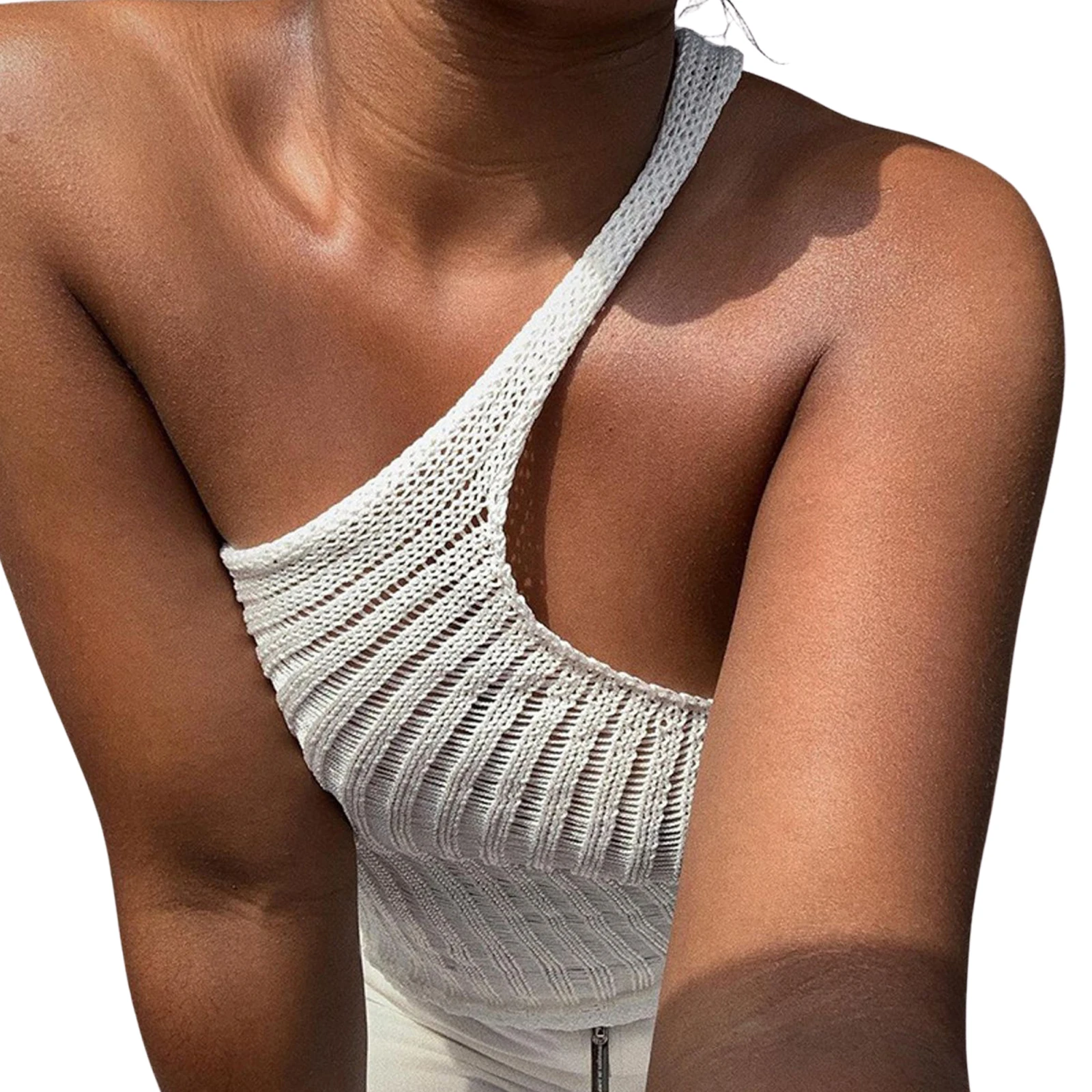 Женская летняя майка однотонный облегающий эластичный Трикотажный жилет на одно