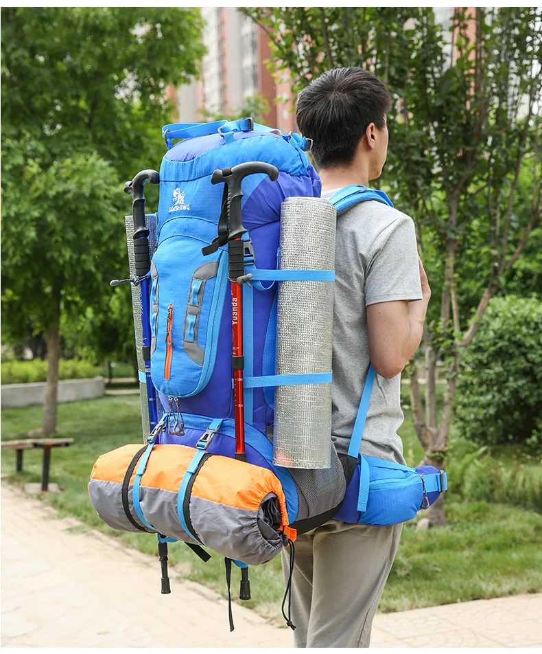 80L/60L походные рюкзаки для кемпинга, большая уличная сумка, рюкзак из нейлона, сверхлегкая Спортивная дорожная сумка из алюминиевого сплава, поддержка 1,65 кг