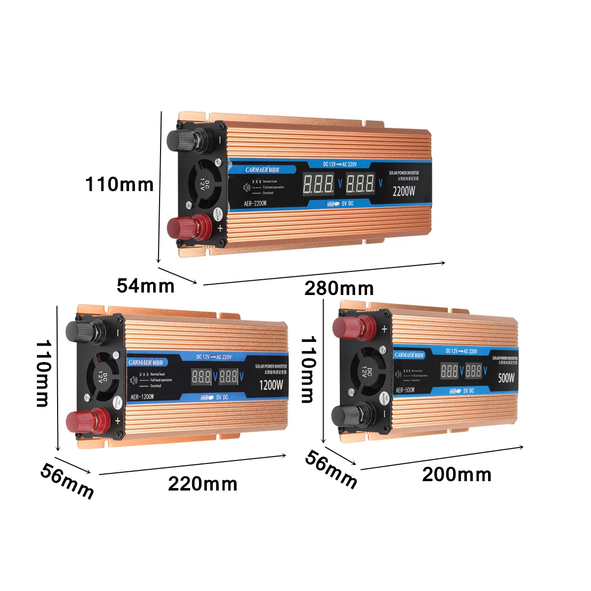 Инвертор 500/1200/2200 Вт AC/DC 12 V/AC 220V умная двойная ЖК-дисплей Дисплей Напряжение трансформатор Синусоидальная волна Мощность автомобильный инвертирующий усилитель Мощность