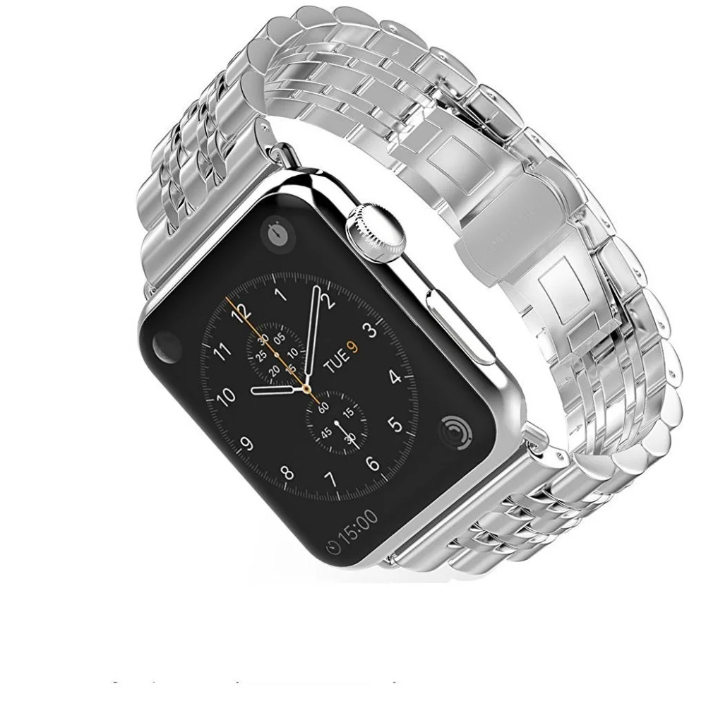 Ремешок из нержавеющей стали с бабочкой для apple Watch band 4(iwatch 5) 44 мм 40 мм apple watch 3 2 1 42 мм 38 мм correa pulseira