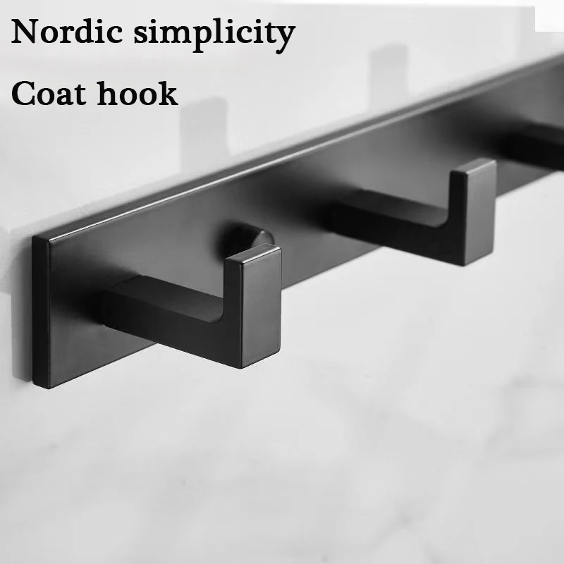 

Space Aluminum Gold Coat Hook Wall-Mounted Towel Hook Black Paint Coat Hook Storage Row Hook Bathroom Hardware Set