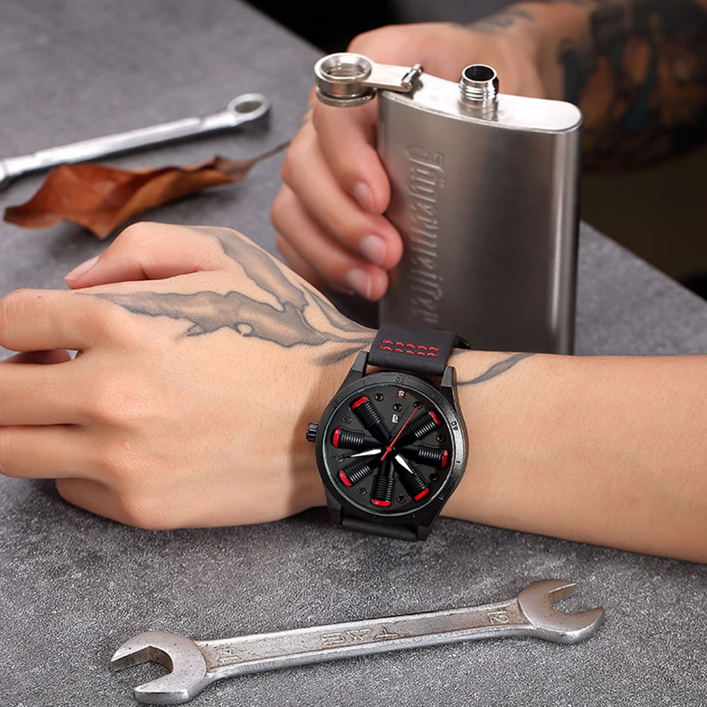

Luxury Mens Watches Pilot Series Male Clocks Date Sport Military Clock Leather Fashion Strap Quartz Business Men Watch Gift