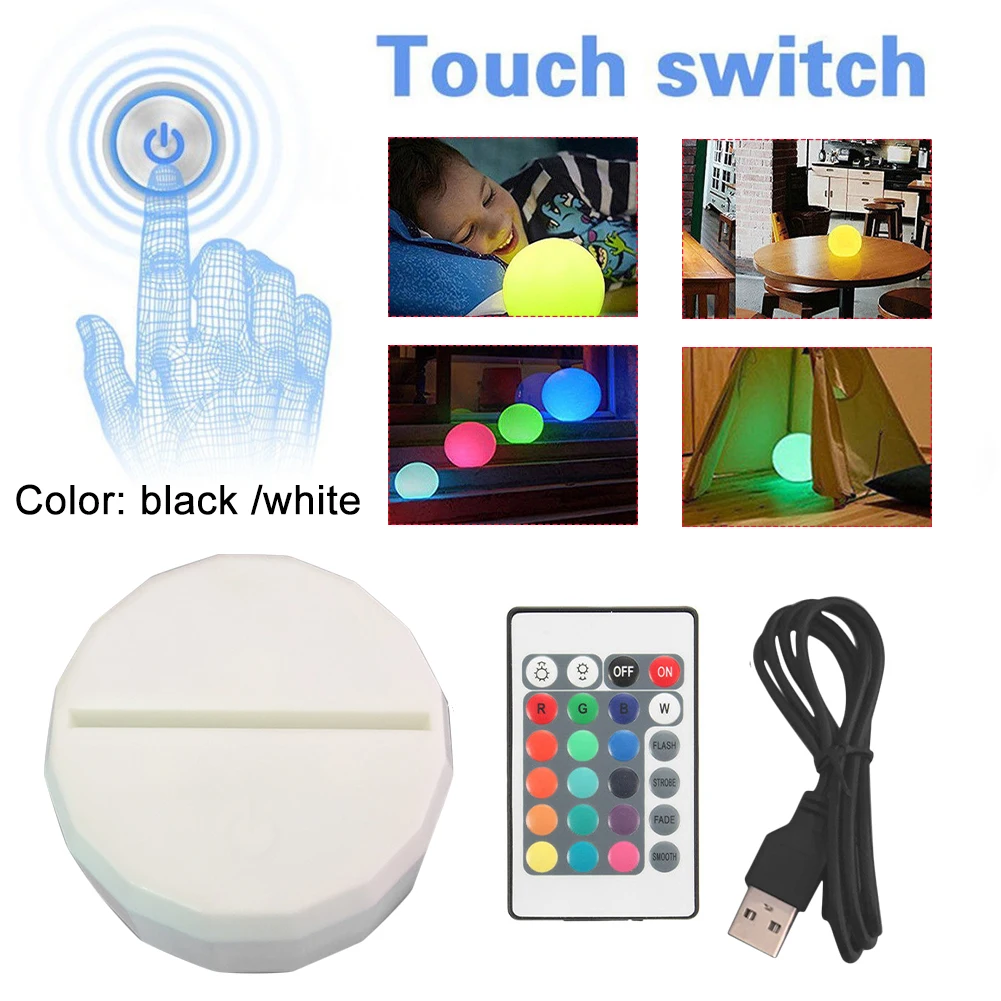 

Lightweight Acrylic Led Modern Night Light Blocking USB Cable Base Gift Remote Control 3D