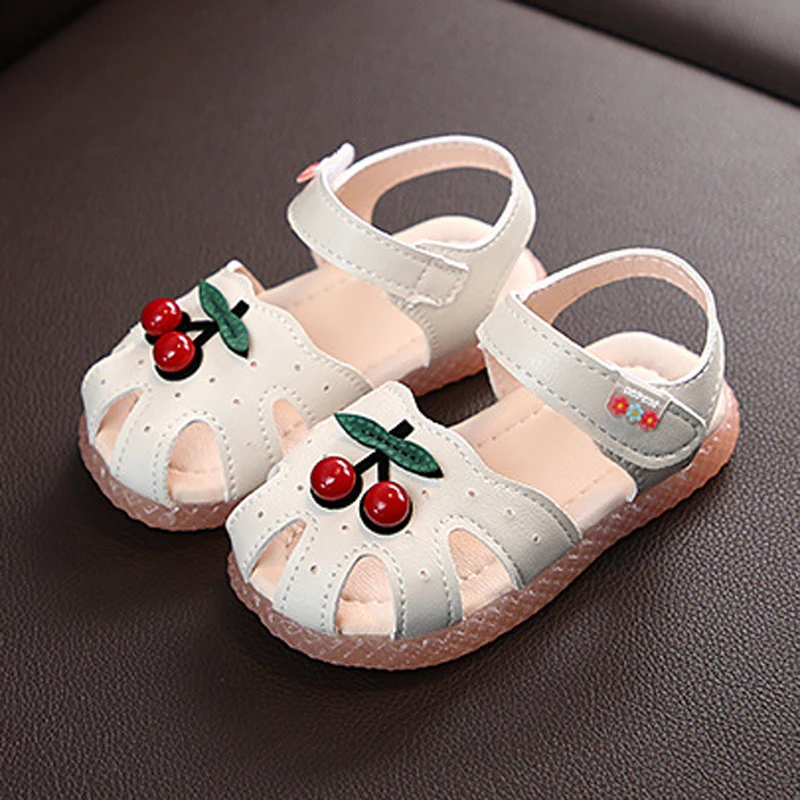 Summer Baby Girls Sandals Cute Cherry Closed Toe Toddler Infant Kids Shoes Princess Walkers Little CSH931 |