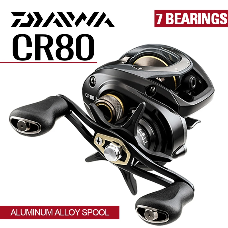 

Оригинальные рыболовные катушки DAIWA CR80 для заброса приманки, 7/1 шарикоподшипник, 6,8/передач, фрикцион 7 кг, рыба, максимальное усилие фрикциона 7 кг, зеркальная Рыбалка