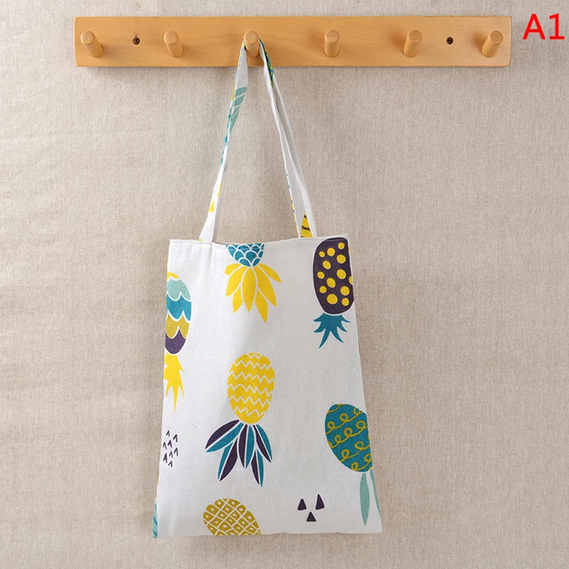 2020 модные сумки на плечо из хлопка и льна с рисунком для покупок женские