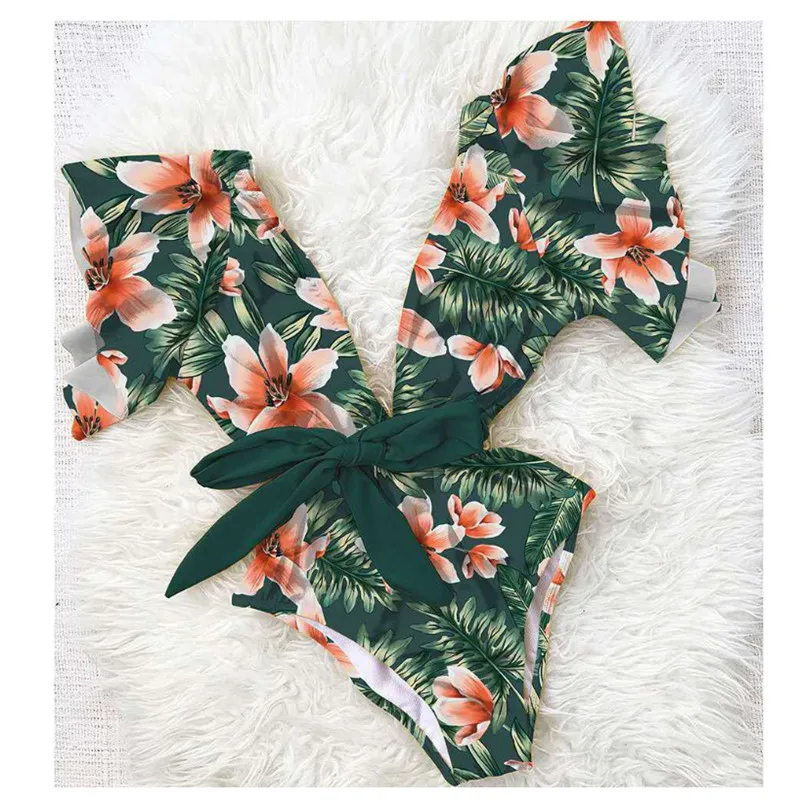 One Piece Swimsuit Women Cupshe Sexy Swimwear V Neck Bathing Suit Plus Up Cute Neon Green Bikini Set Jump New Swimming for Women