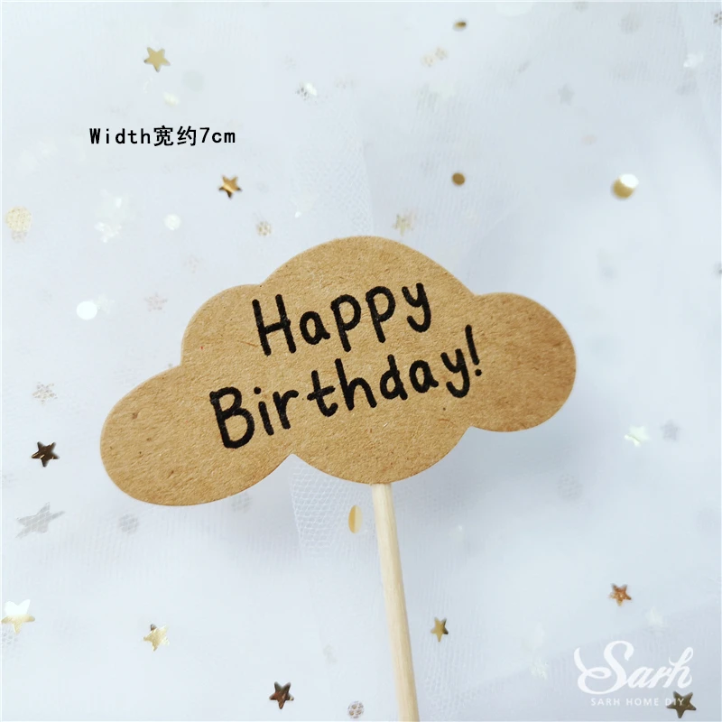 3pc birthday A Мини-корзина, искусственные цветы, коллекция, топперы для торта, для свадьбы, дня рождения, украшения для выпечки, детские подарки для девочек - Цвет: 3pc birthday A