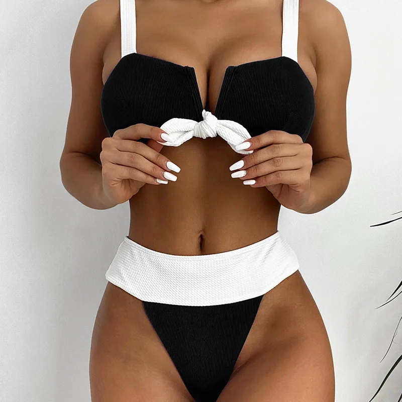 

Bikinis 2021 Mujer Push Up Swimwear Women Swimsuit Bow High Cut Bathing Suit Bikini Brazilian Beach Wear