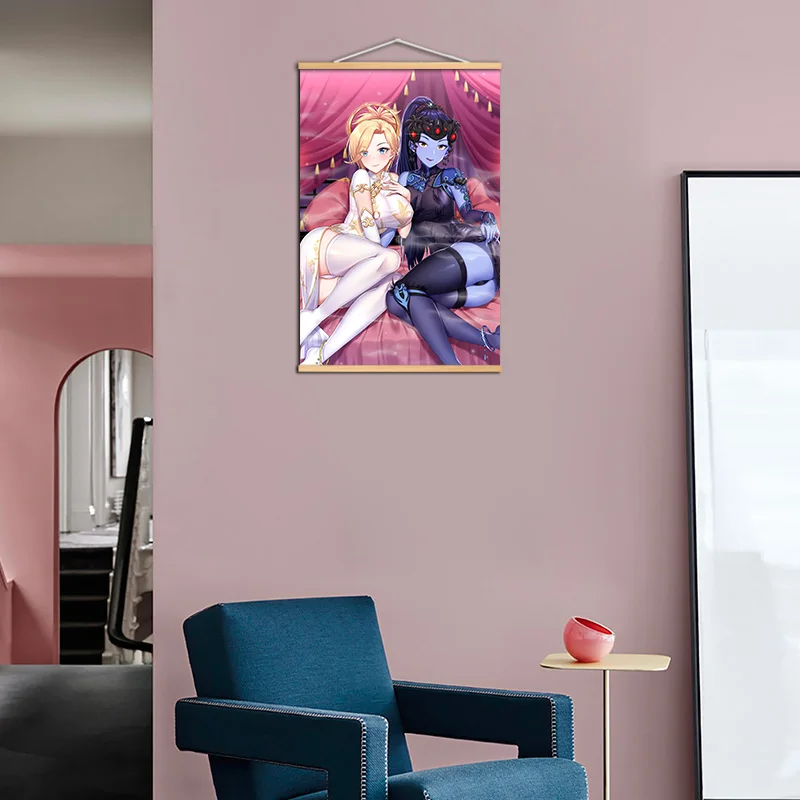 Настенный постер из массива дерева для Overwatch Постер в стиле аниме Декор дома