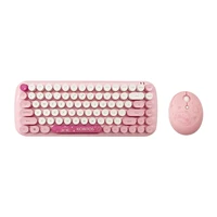 cute pink wireless bluetooth keyboard and mouse set for ipad tablet computer mini thin silent bluetooth keyboard set