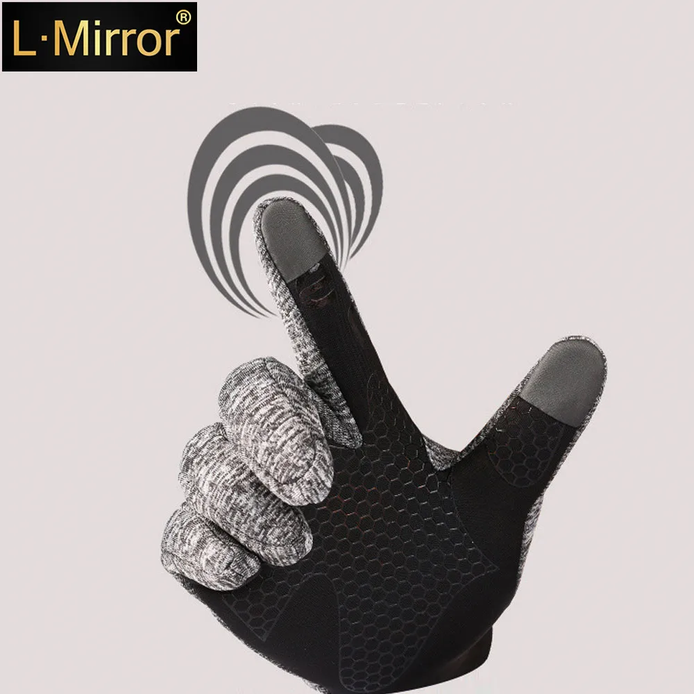 

L.Mirror 1 пара 2019 модные зимние Полярные спортивные перчатки для пары с сенсорным экраном флисовые Универсальные перчатки для Comt & Warm