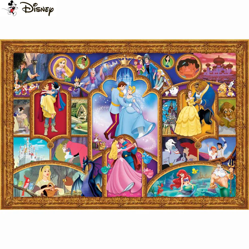 

Алмазная живопись Disney «мультяшная принцесса», полное квадратное/Круглое украшение для стен, инкрустированная смолой, вышивка крестиком, ...