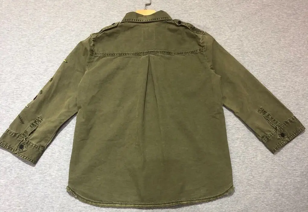 

Women Shirt New Army Green Embroidered Casual Top Shirts Women 2020