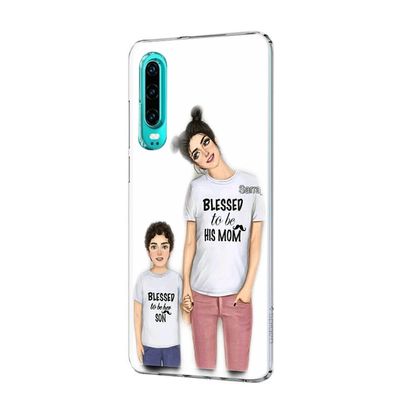 Case for Huawei Honor View 20 8 8X 8C 9 9X Pro Lite Note 10 Play 6A 7A 7C 7X Cover Black Brown Hair Baby Mom Girl Queen | Мобильные