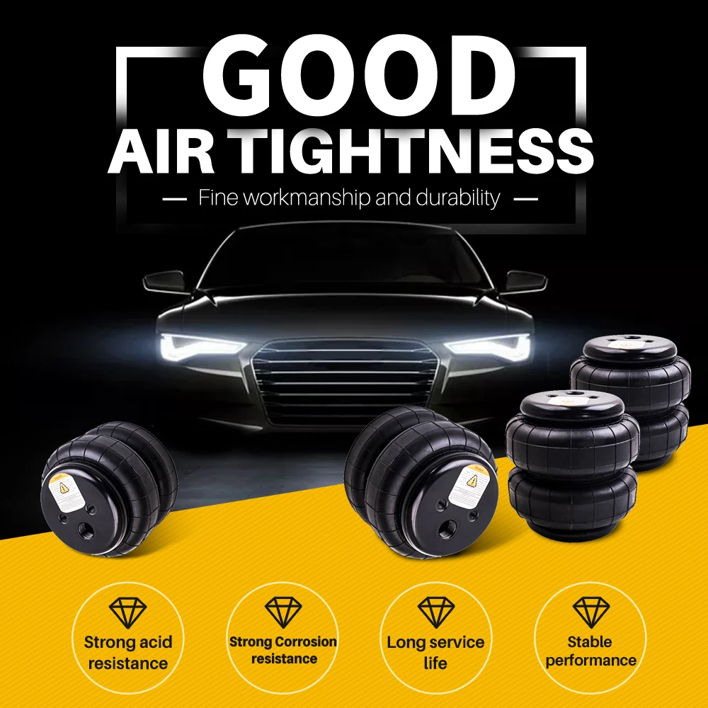 

4x Air RideStrut Bag Standard 2500lb 1/2"npt Single Port Heavy Duty Truck