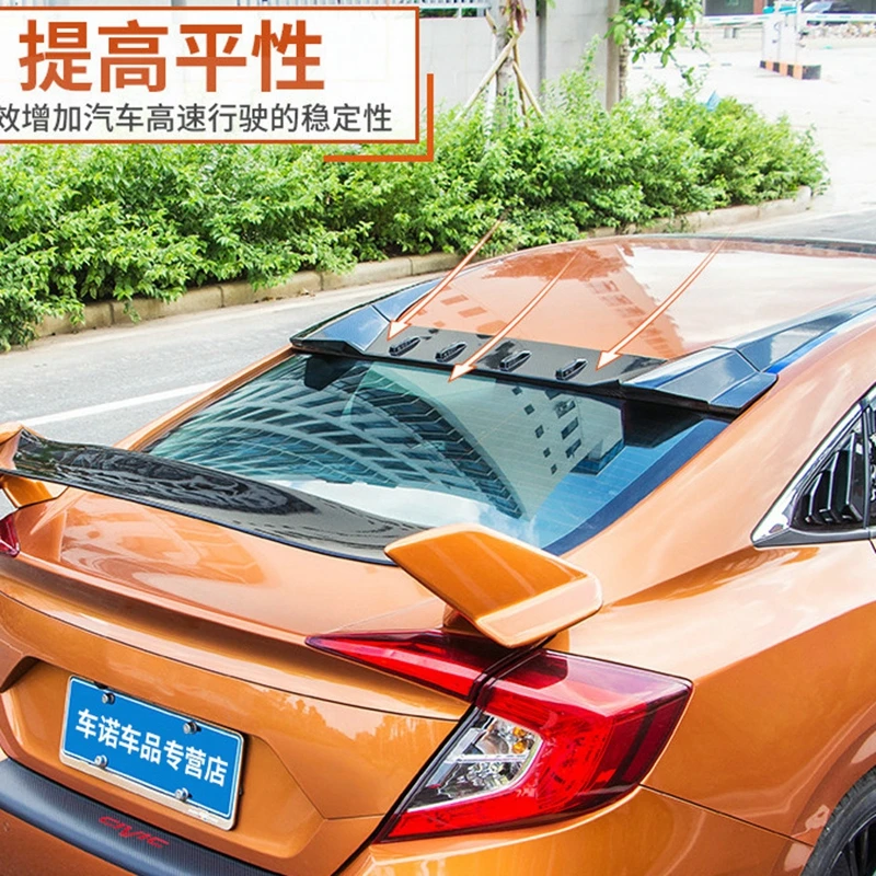 

Car Rear Window Roof Spoiler lips Visor R Style ABS Plastic Tail Wing Fits for Honda for Civic 10th 4DR Sedan 2016-2018