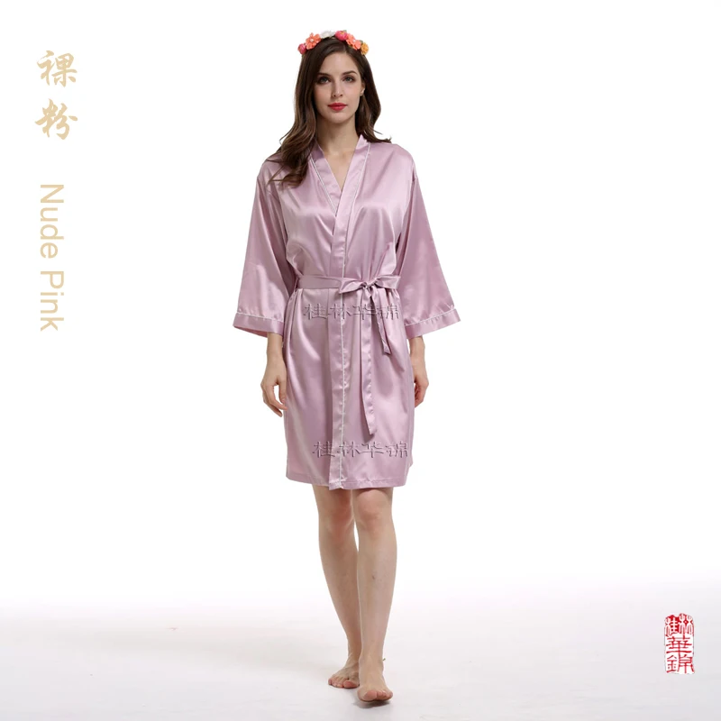 Халат для подружки невесты матовый Атласный халат шелковый Свадебный