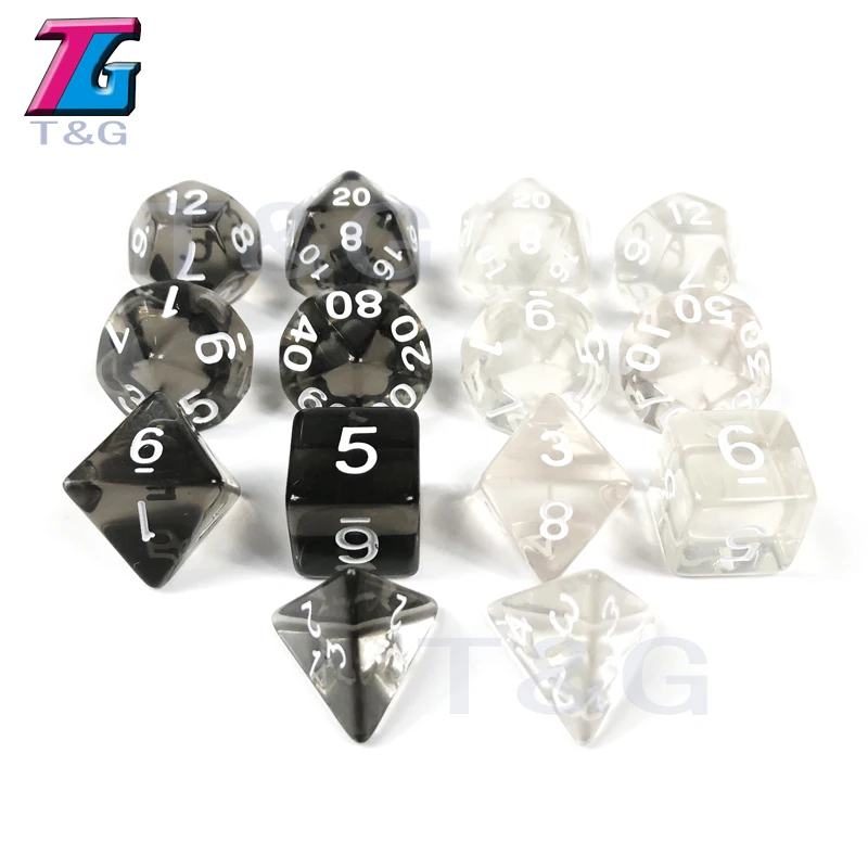 Оптовая продажа 7 шт./лот набор костей Polyhedral D4 D6 D8 D10 % D12 D20 красочные аксессуары для