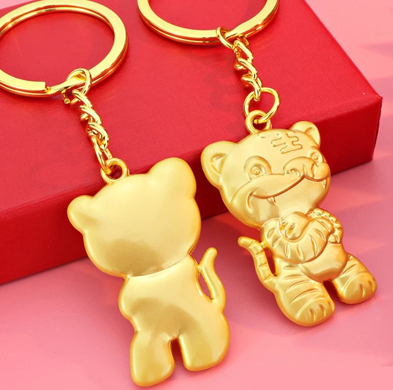 

Новинка 2022, кольцо для ключей на удачу с изображением тигра, сувенир, креативные автозапчасти, брелок для ключей, подарки на удачу