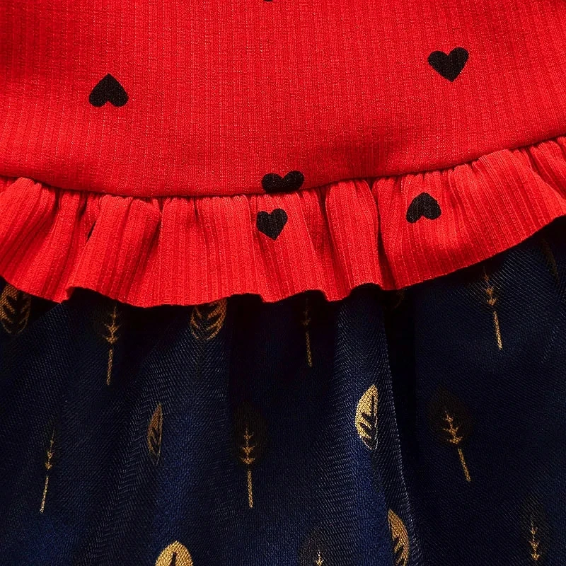 

Little Girls Dress New Children Net Yarn Princess Dress Spring and Autumn Long-Sleeved Dress Kids Skirt 1-6T