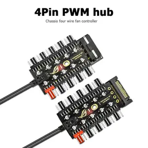 Разветвитель от 1 до 10pin вентилятор 4 Pin PWM кулер вентилятор разветвитель удлинитель 12V Питание гнездо PC Скорость контроллер адаптер