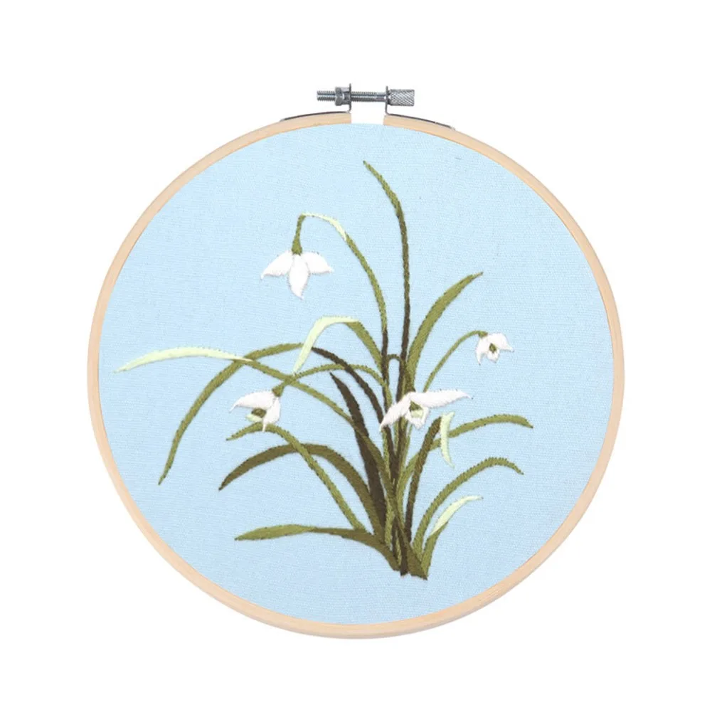 

Flowers Pattern Embroidery Beginner Needlework Kits DIY Embroidery Semi-finished Product Kit Cross Stitch Sewing Craft Kit
