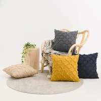 cotton linen diamond cut flower pillowcase living room sofa decorative cushion cover lumbar pillow cojines decorativos para