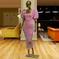 formal dresses plus size short sleeve cocktail gowns elegant women dress for work office special occasion celebrity runway