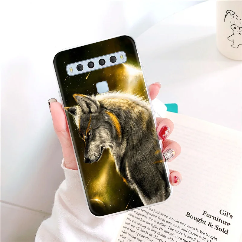 Мультяшный чехол для TCL 10L телефон сумки Мягкая обложка Coque Капа нарисованными