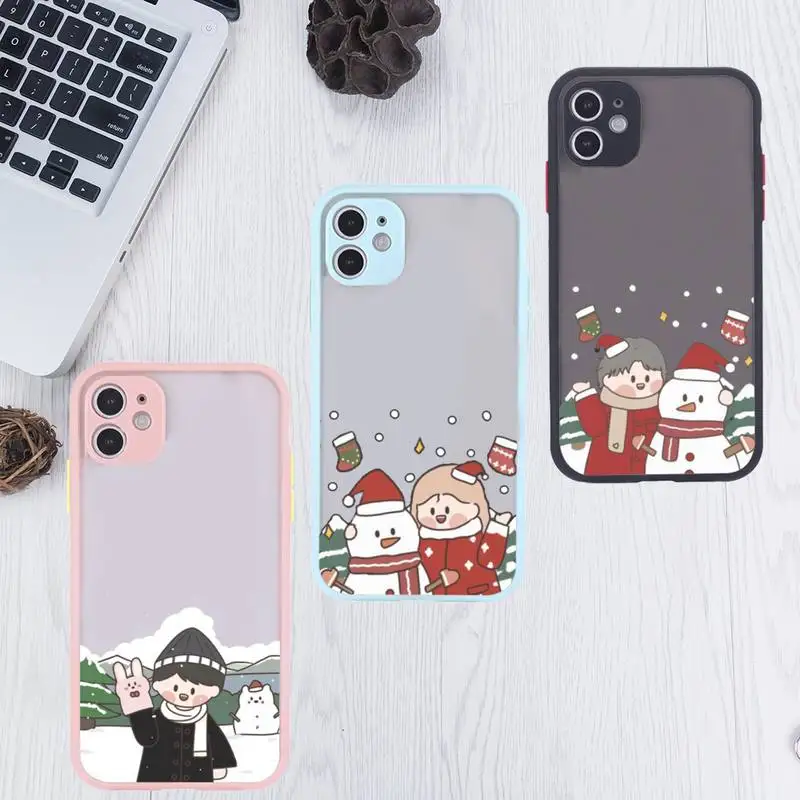 

Lace wedding couple Phone Case For iPhone 12 11 Mini Pro XR XS Max 7 8 Plus X Matte transparent Pink Back Cover