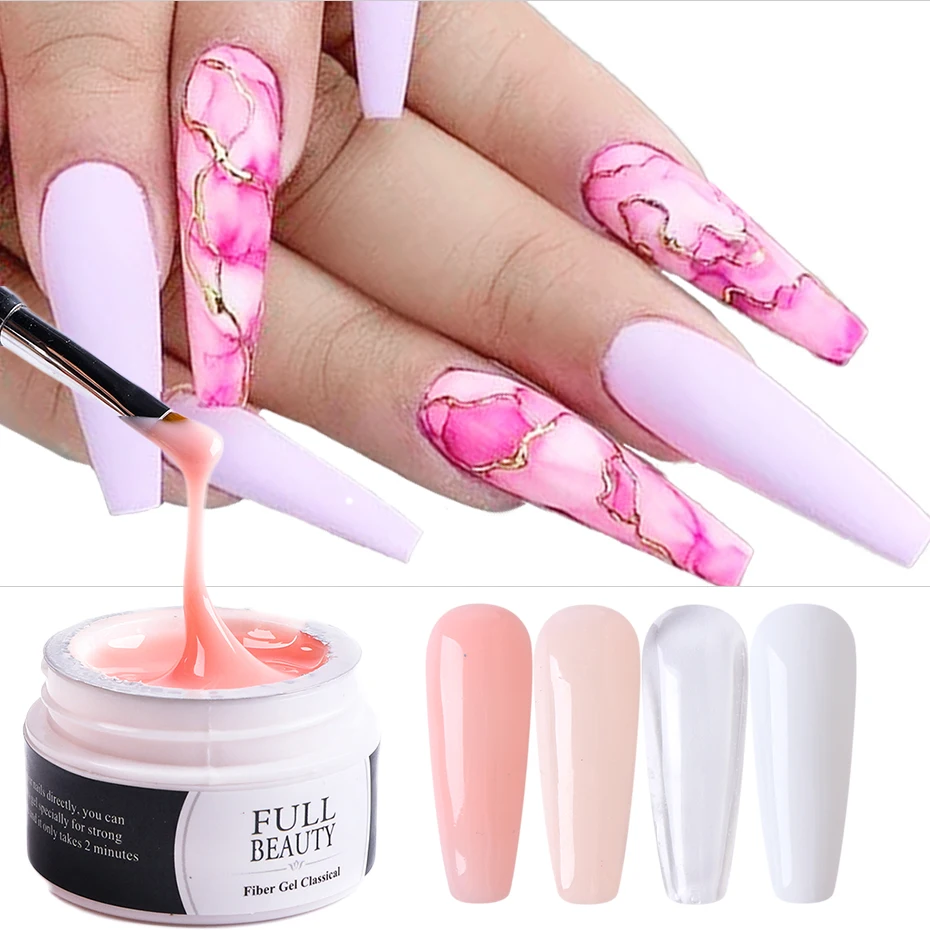 Розовый белый гель для наращивания Быстросохнущий моделирующий искусственный