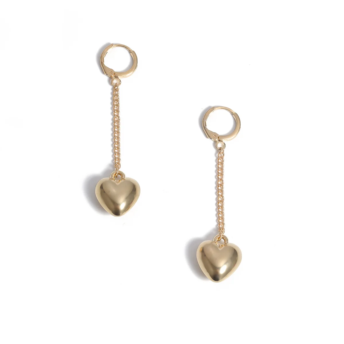 

VENTFILLE 925 Sterling Silver Double Heart-shaped Tassel Hoop Earrings For Female Fashion Trend Cute Mujer Collares Party