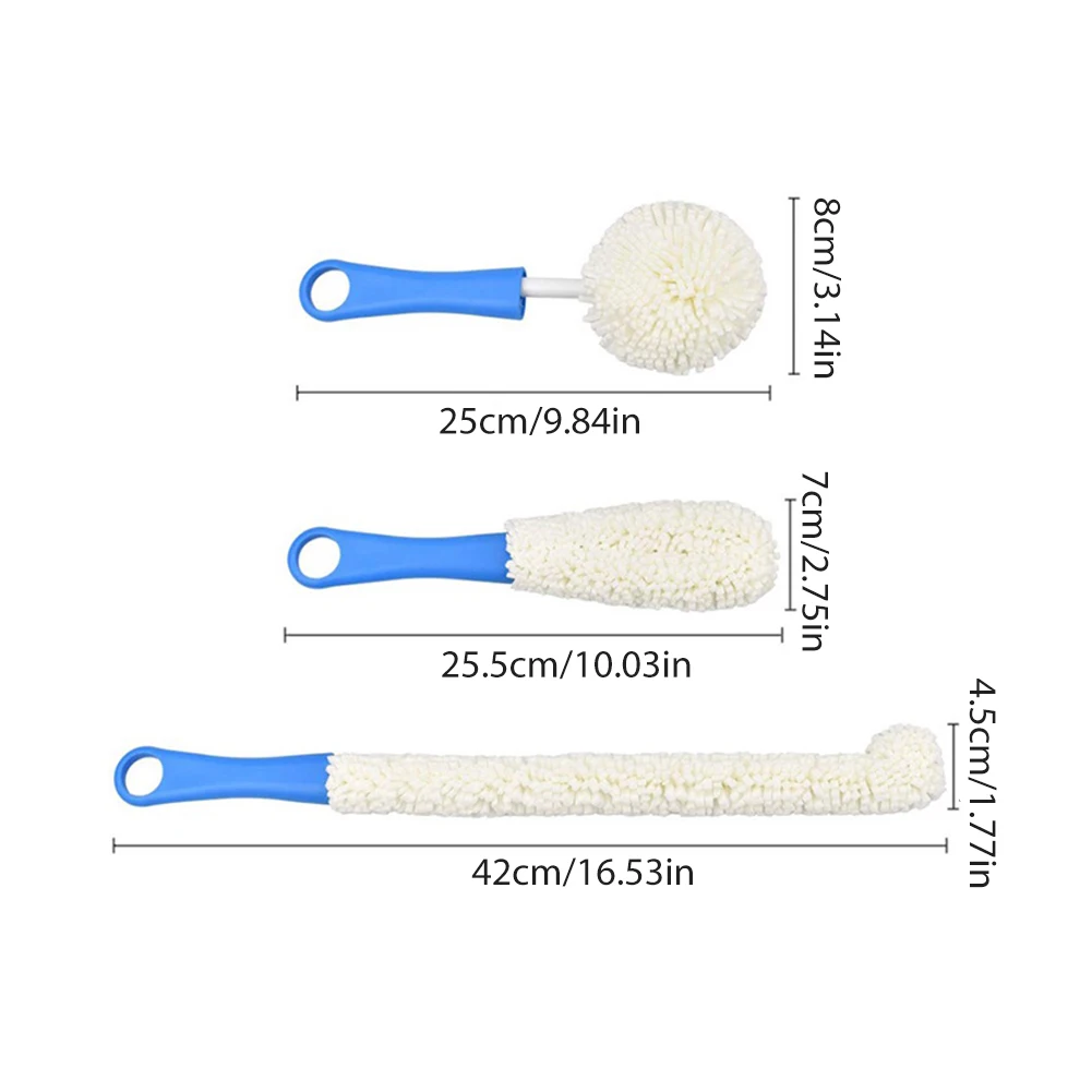 

3PCS Bottle Brush Cup Brush Household Cleaning Brush Flexiblecleaning Brush Cups Glassses Kettles Piping Tube Clean Brush