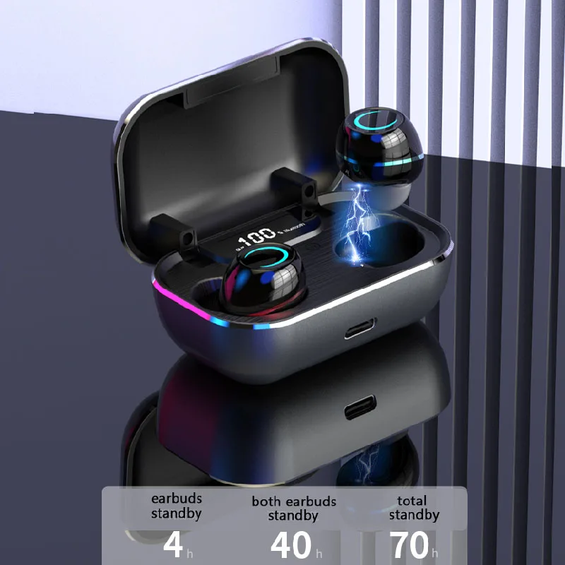 Настоящие беспроводные наушники 3D стерео Bluetooth гарнитура FoldableTouch управление с