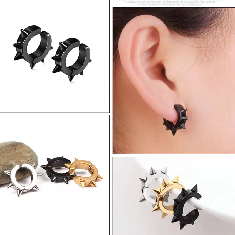 

HMES 1Pcs Hip Hop Fashion Classic Earrings Black Earrings Men'S And Women'S Universal Earrings Holiday Gifts