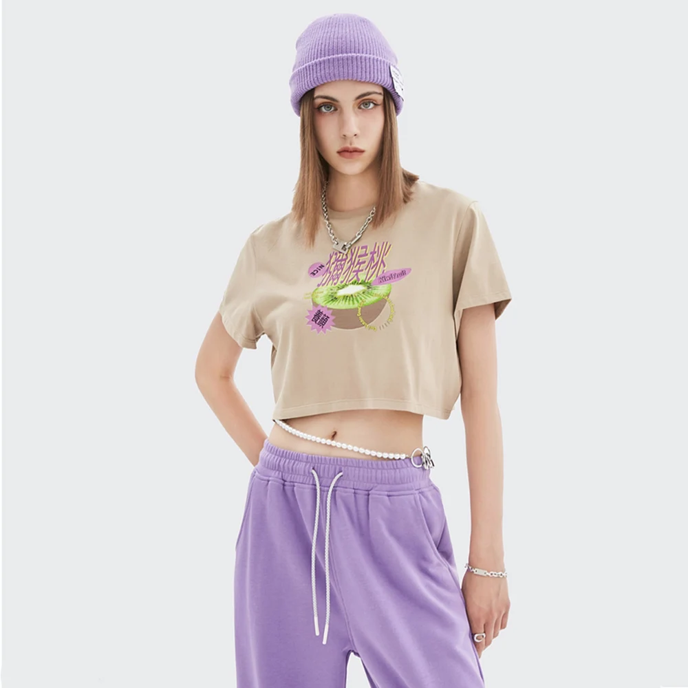 

Укороченный топ свободного покроя с принтом Dark Icon, летние короткие дизайнерские уличные модные женские футболки, короткий дизайн