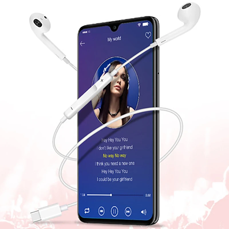 Наушники type C для huawei Mat20/Le Line of View Tuning телефонный наушник наушники|Наушники и