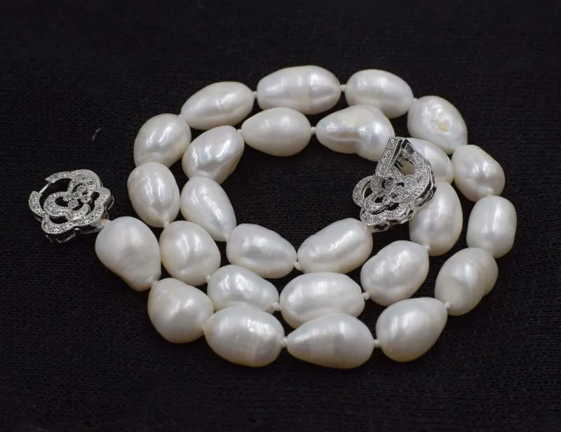 

freshwater pearl white baroque 10-13mm neck 18inch wholesale bead discount gift hot FPPJ