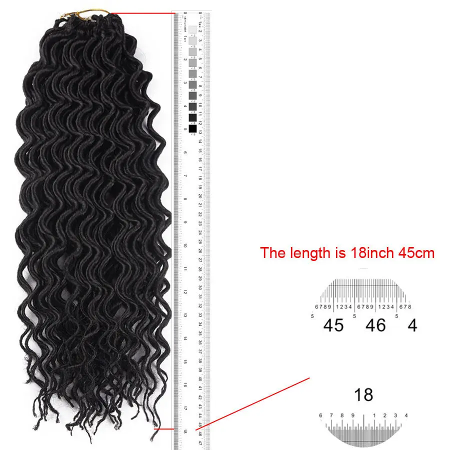 

Synthetic Wig 18 inch 24 roots Twisted Goddess Crochet Hair Soft Dread Locks Braids Fluffy Braiding Hair Wigs for Women